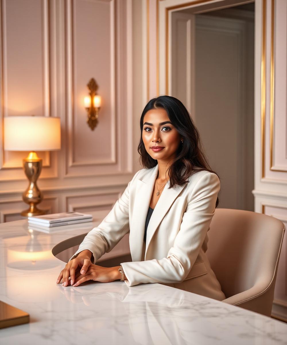 Founder of Digital Baddies at her desk